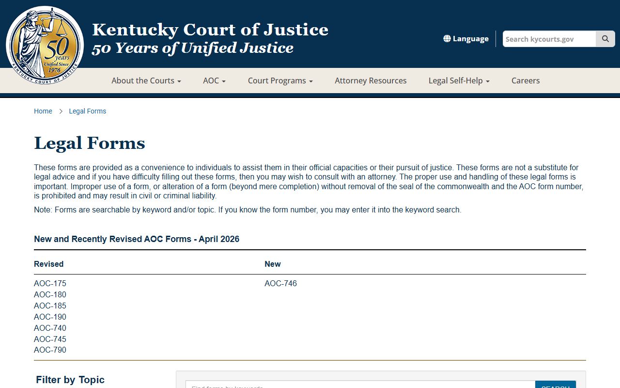 Lyon County court dockets Kentucky Court of Justice legal forms page