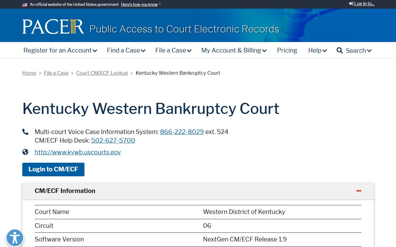 Lyon County Circuit Court records and federal bankruptcy PACER lookup