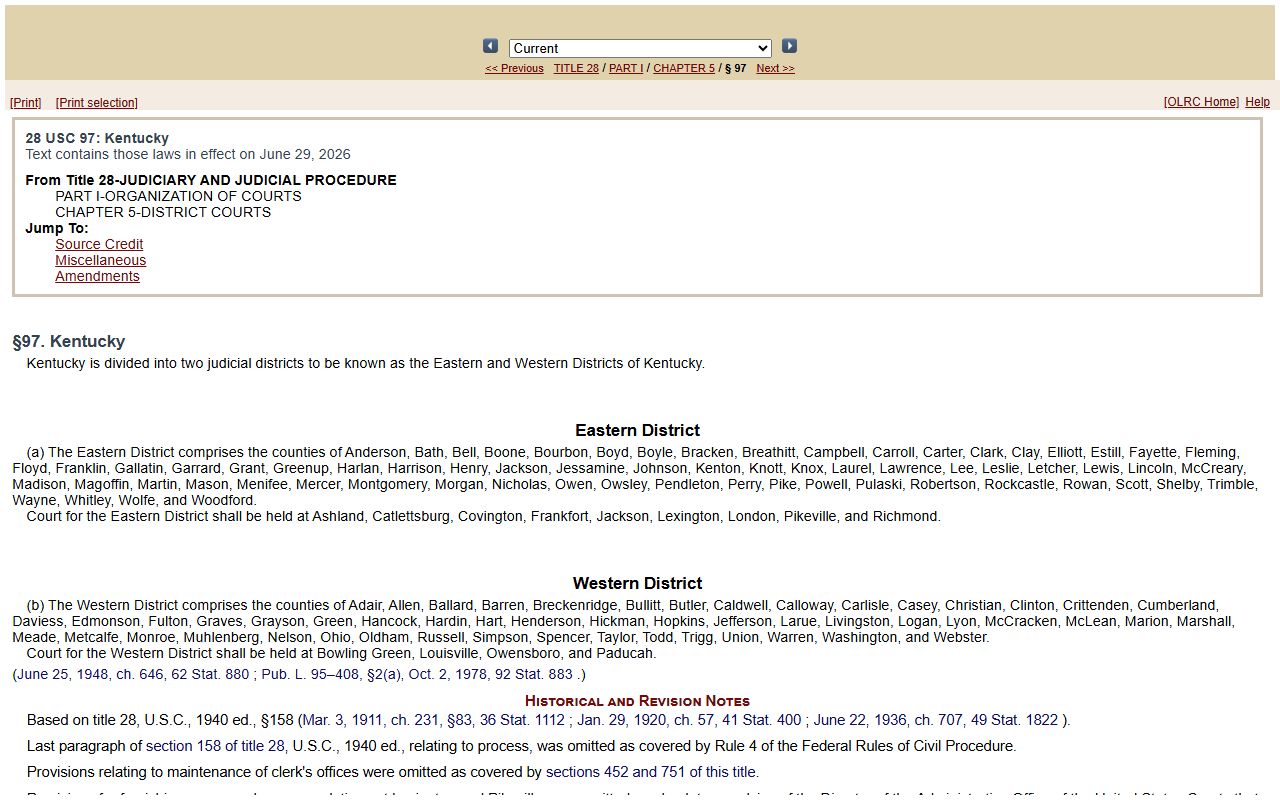 Lyon County Circuit Court records and federal Kentucky district statute