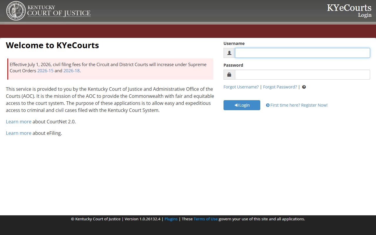 Lyon County court records through CourtNet login access