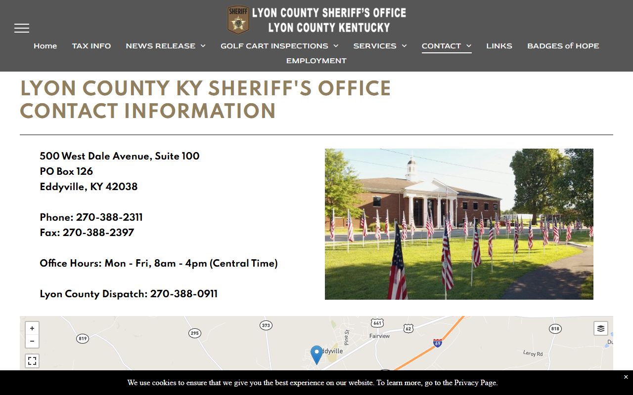 Lyon County warrant search sheriff contact page